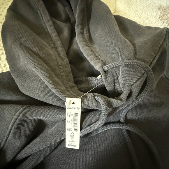 Madewell Terry Relaxed Black Coal Sweatshirt - Picture 2 of 4
